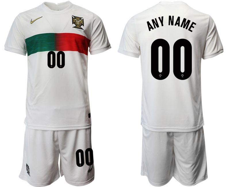 Men 2022 World Cup National Team Portugal away white customized Soccer Jersey